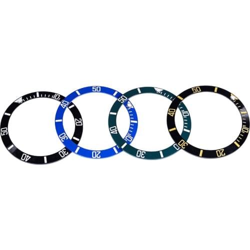 38mm High Hardness Ceramic Mens Wristwatch Bezel Black Blue Green Gold Lightweight Watch Bezel Insert Loop Replacement Parts