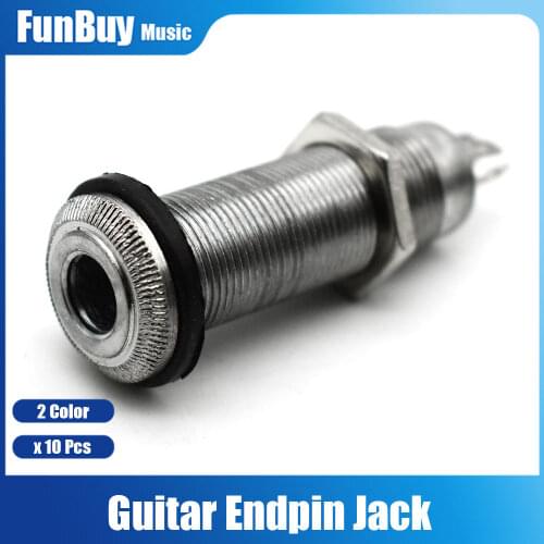 10pcs 1/4'' 6.35mm Electric Guitar Bass Input Output Jack Socket Plug Connector for Electic Guitar Replacement Parts