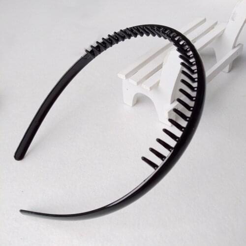 10PCS 8mm Black Hair Headbands with comb teeth Handmade women hair jewelry,girls plastic hairbands