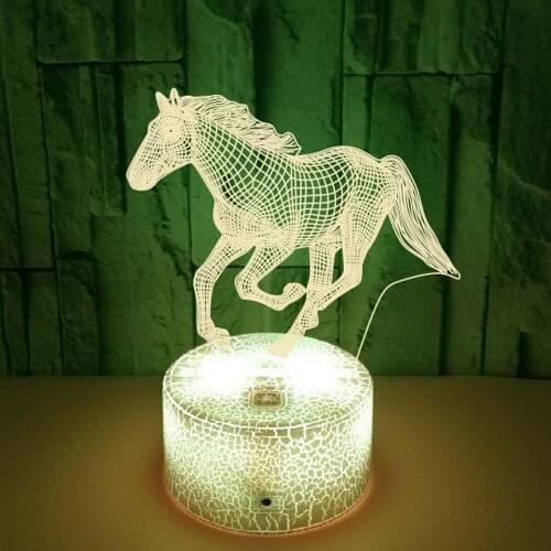 3d Illusion Lamp Led Childrens Night Light Horse Table Lamp for Bedroom Holiday Christmas Lights Decoration Gifts for Kids
