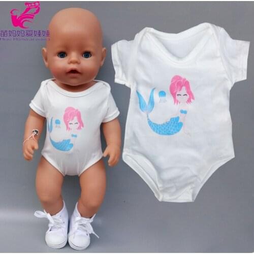 43cm Baby Doll sumer white mermaid shirt 18 Inch American OG girl Dollclothes