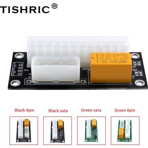 TISHRIC Add2psu ATX Dual PSU Power Supply Adapter 24Pin Molex To SATA Synchronizer Riser For Video Card GPU Miner Mining Adapter