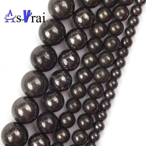 Natural Stone 4 6 8 10mm Hematite Beads Round Loose Spacer Beads For Jewelry Making DIY Bracelet Necklace Accessories Charms 15"