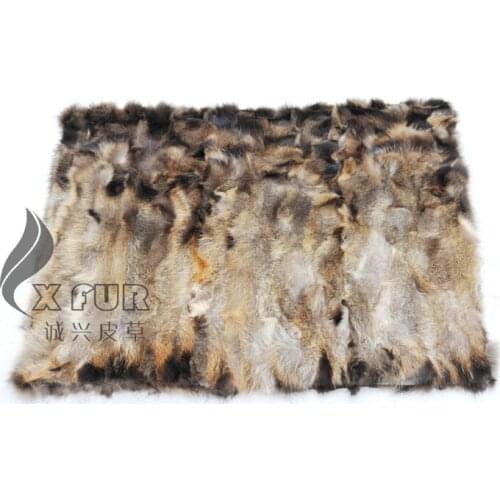 CX-D-74 130X150cm Natural Color Genuine Raccoon Fur Home Carpet Blankets Decorative Sheets For Beds~ DROP SHIPPING