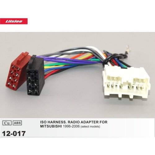 DIN ISO Harness Adapter For MITSUBISHI Grandis/Hunter/Lancer/L200 Car Factory Radio 14 Pins Male Cable Plugs Wire