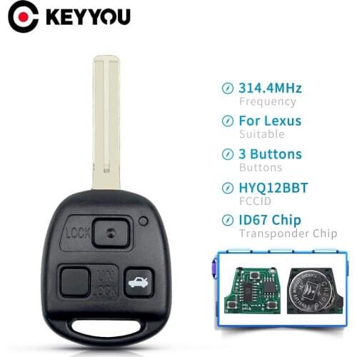 KEYYOU 5X Remote Car Key 3 Button ID68 Chip 314.4MHz For Lexus RX330 RX350 RX400h 2004-2006 2007-2009 LS430 ES330 SC430 HYQ12BBT