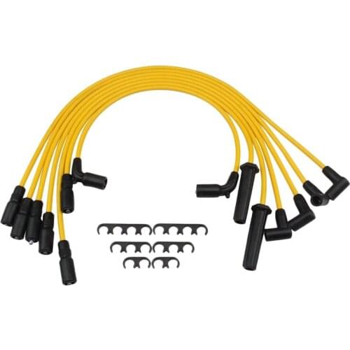 7Pcs 8MM Car Spark Plug Ignition Wire Kit Spark Plug Wiring Harness for Cadillac Chevrolet GMC V8 5.7L