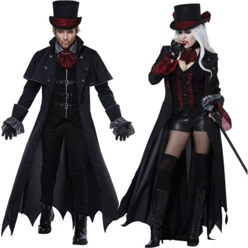 Cosplay Halloween Costume Adult Men Women Couple Vampire Costume Masquerade Stage Costume Devil Costume Zombie Ghost Dress