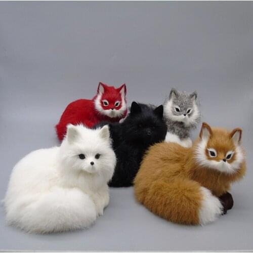 Simulation fox 15x13cm model,polyethylene&furs prone fox toy,prop,home decoration toy Xmas gift w4247