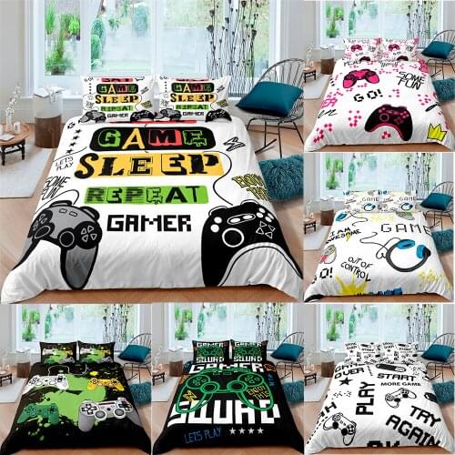 Gamepad 3D Bedding Set Gamer Game Kids 2/3pcs Queen King Full Size Duvet Cover Sets Modern Black White Luxury Dropship Comforter