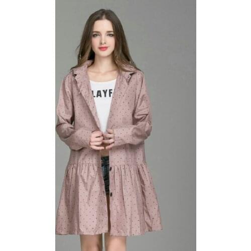 New Fashion Lightweight Women Raincoat With Hat Laydies Dress Style Rain Coat Waterproof Rainwear Jacket