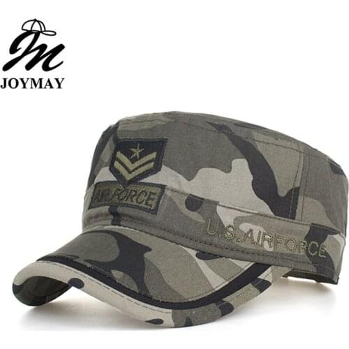 Joymay New Arrival Spring Unisex Adjustable flat cap Military Hats Fashion Leisure Casual Western Style Snapback HAT P020