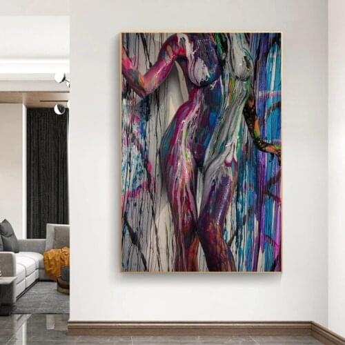 Nude Sexy Woman Body Canvas Painting Wall Pictures for Living Room Canvas Art Home Decor Abstract Colorful Posters and Prints