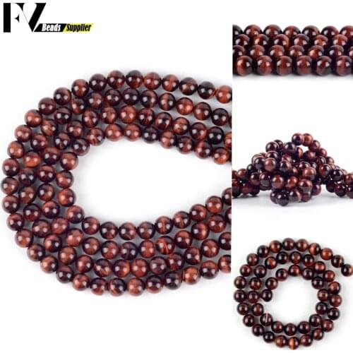 Wholesale 4-12mm Natural Red Tiger Eye Stone Loose Spacer Round Beads For Jewelry Making DIY Bracelets Necklace Needlework 15