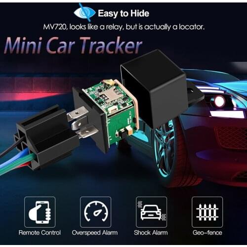 Portable Car Tracker MV720 Relay GPS Tracker Car GPS GSM Locator Tracking Remote Control Anti-theft Monitoring Cut Oil Power