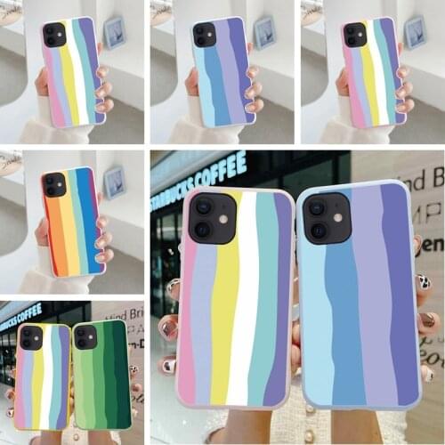 Rainbow Case For Huawei Honor 7A Pro 5.7inch Y5 Y6 Y9 2018 2019 Prime Thin Couples Trend Smooth Silica gel Soft Colorful Fundas