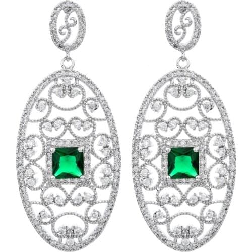Various colors of exaggerated zircon earrings, high-end earrings for women/girls'wedding parties ER-324