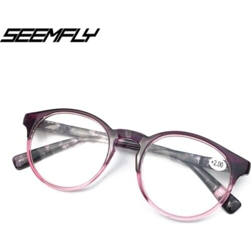 Seemfly Reading Glasses Men Women Round Frame Hyperopia Presbyopia Eyeglasses Eyewear With +1.5 +1.25 +2.0 +2.5 +3.0 +3.5 +4.0