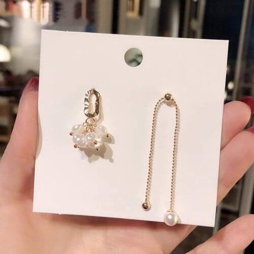 KNOCK Large Flat Freshwater Pearl Drop Earrings for Women Gold Metal White Baroque Pearl Earrings Jewelry Hot Selling