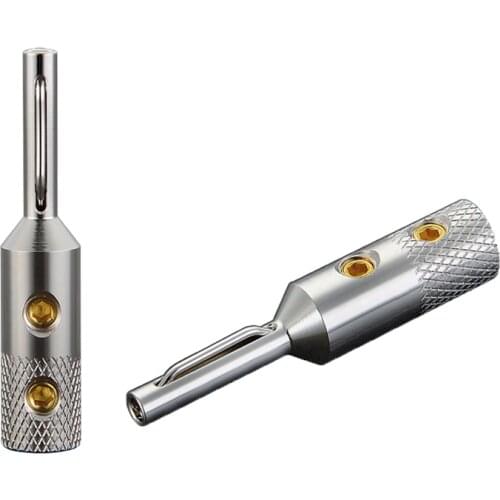 Viborg VB401R Pure Copper Rhodium plated Banana plug audio cable speaker connectors plug