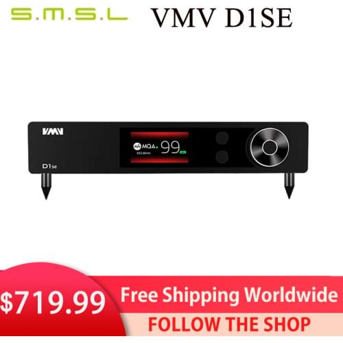 SMSL VMV D1se MQA Audio DAC 768kHz 32bit Bluetooth 5.0 USB Optical Coaxial RCA DSD512 ES9038PRO Decoder With Remote Control