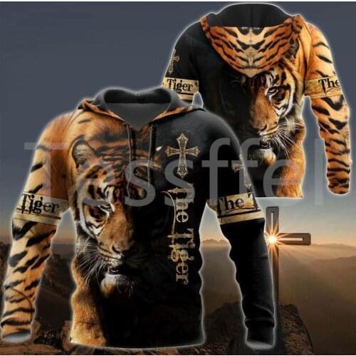 Tessffel Animal Tiger Hunting Tattoo Art Wild Beast NewFashion Tracksuit 3DPrint Men/Women Streetwear Casual Pullover Hoodies 21