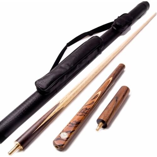 High Quality Snooker Cue Sticks with cue case set in 3/4 Joint with four sides inlay sticks and 9.5mm tip+copper