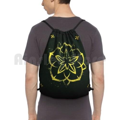 House Tyrell-Backpack Drawstring Bags Gym Bag Waterproof Got A Song Of Ice And Fire Asoiaf House Tyrell Tyrell Rose Gold