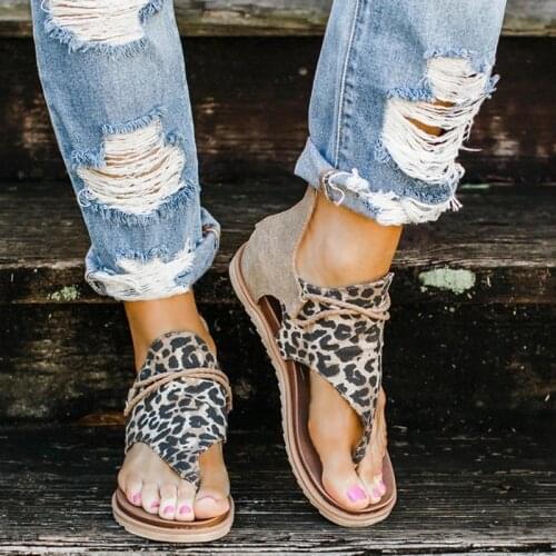 2020 Women Summer Sandals Flats Shoes Woman Bohemia Sandalias Sapato Feminino Zapatos De Mujer Casual Leopard Snake Zebra Shoe