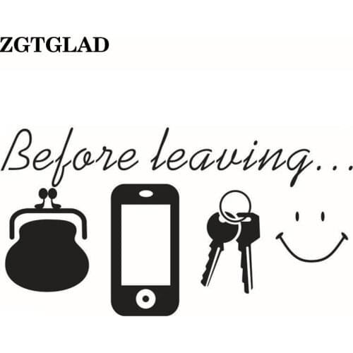 1 Set Before Leaving Reminder Quotes Wall Stickers Bedroom Living Room Door wall Decor for Daily Poster Mural