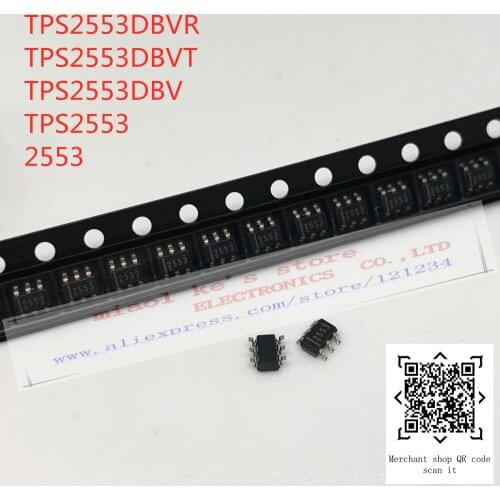 [ 10pcs ]100%New original: TPS2553DBVR-1 TPS2553DBVT-1 TPS2553DBVR TPS2553DBVT TPS2553DBV TPS2553 - IC PWR SWITCH N-CHAN 1:1