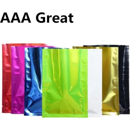 100pcs/Lot Bags Food Coffee Packaging Mylar Aluminum Foil Sample Pouches Open Top Colorful Nuts Vacuum Storage Candy Bags Gifts
