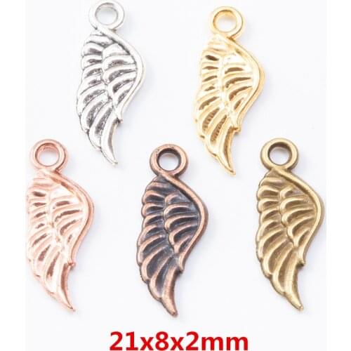 110 pieces of retro metal zinc alloy wing pendant for DIY handmade jewelry necklace making 7307