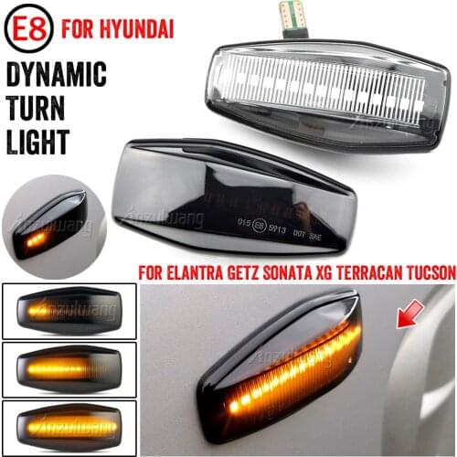 2pcs For Hyundai Flowing Water Indicator LED Side Marker Turn Signal Light For Elantra Getz Sonata XG Terracan Tucson i10 Coupe