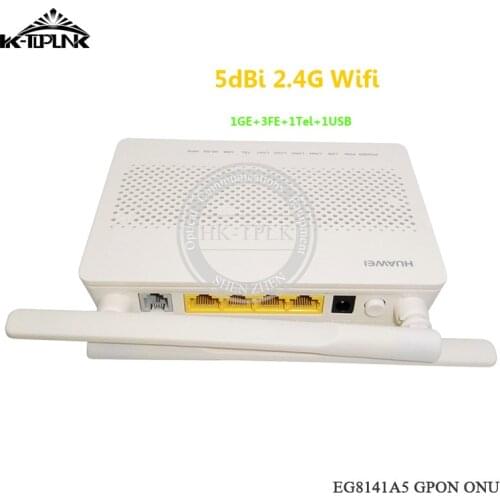 20pcs Hua Wei EG8141A5 Gpon ONU FTTH HGU Wifi Router 1GE+3FE+1Tel+1USB+WIFI 5dBi English Firmware Bare Metal+Without Power