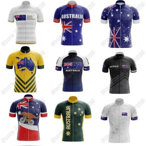 2021 Australia National Team Cycling Jersey Summer Cycling Clothing Men Mountain Road Bike Shirts Race Bicycle Top MTB Maillot