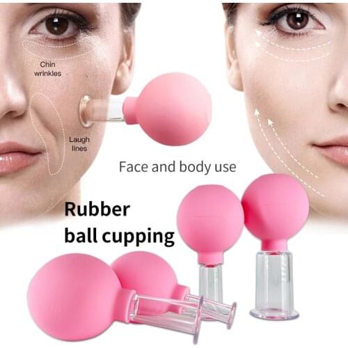 4pcs Rubber Massage Body Cups Vacuum Cupping Glasses Face Skin Lifting Body Facial Cups Anti Cellulite Chineses Cupping Therapy