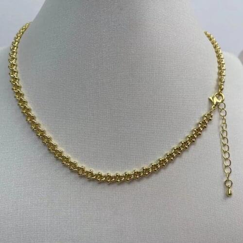 5 Strands 18K gold plated brass link chain necklace for women jewelry necklace for women