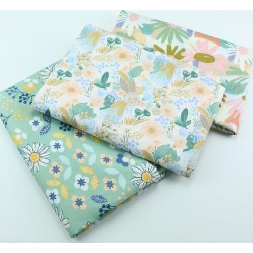 50*160CM All Seasons Dress Skirts Cotton Fabric Floral Leaves ,DIY Handmade Materials For Home Textile Quilting Bedding Making