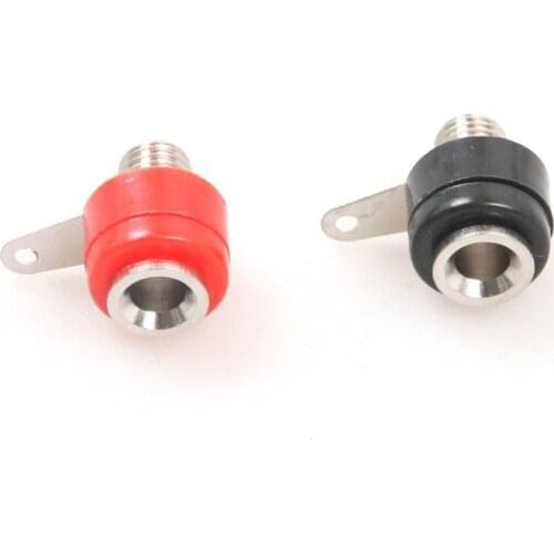 60pcs Silver Tone Banana Jack terminals connectors For 4mm Banana Plug Red + Black