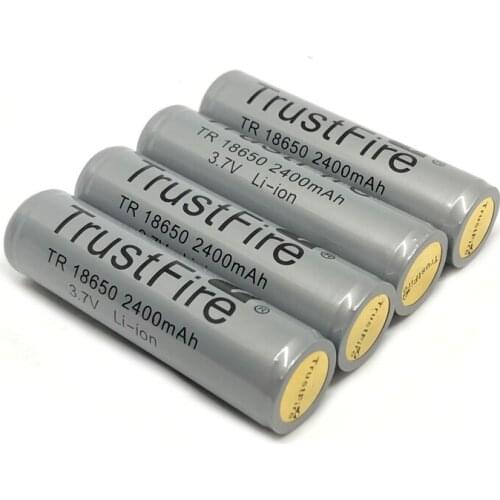 8pcs/lot TrustFire Protected TR 18650 3.7V 2400mAh Lithium Battery Rechargeable Batteries with PCB For Camera Torch Flashlights