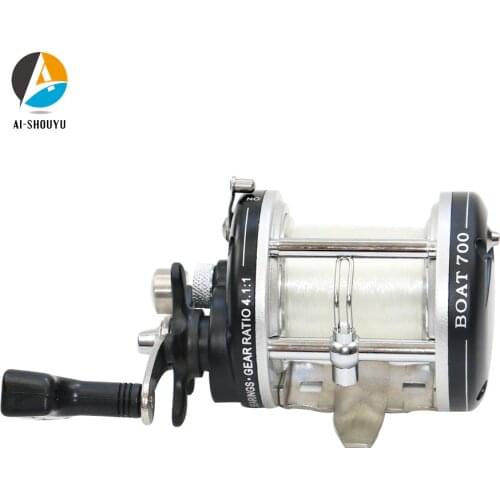 AI-SHOUYU Metal Boat Fishing Wheel Boat 700 Sea Fishing Troll Drum Wheel Max Drag 30KG Anti-corrosion Fishing Reel for Big Fish