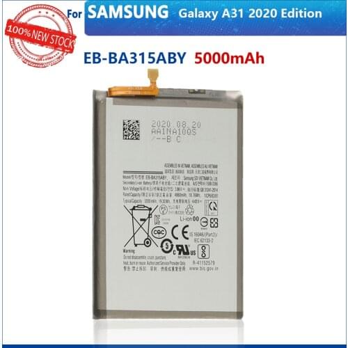 100% Original 5000mAh EB-BA315ABY Battery For Samsung Galaxy A31 2020 Phone Battery With Tracking number