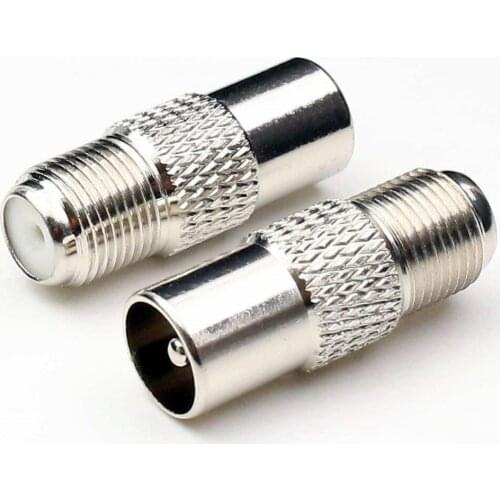 10PCS F Female to PAL Male 9.5mm TV Satellite Antenna RF Coax Adapter Connector Copper
