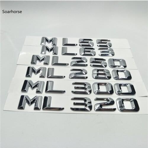 Auto Sticker For Mercedes Benz W166 W164 ML55 ML63 ML250 ML280 ML300 ML320 ML350 Rear Tail Logo Letters Decal Badge Emblem