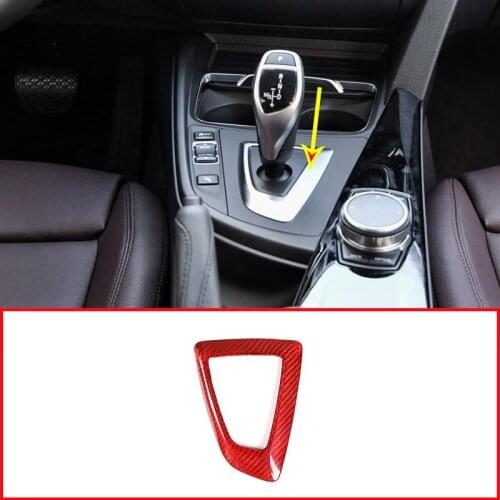 RHD LHD Real Carbon Fiber Car Gear Shift Frame Trim For BMW F20 F21 F22 F23 F30 F34 F35 F32 F33 F36 Right Left Hand Drive Red