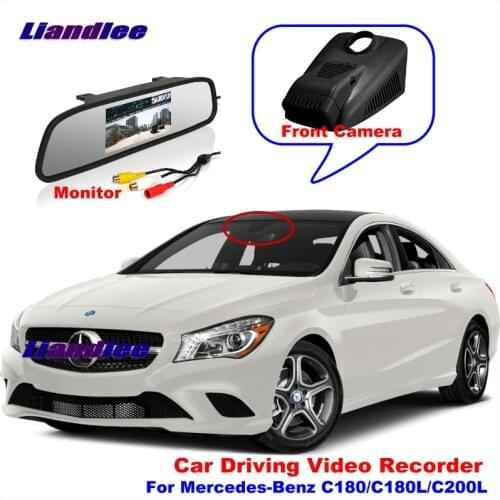 Liandlee Car DVR Front Camera Driving Video Recorder Mirror Monitor For Mercedes Benz C180 C180L C200L HD AUTO CAM