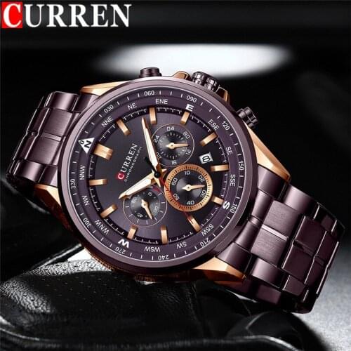 CURREN Man WristWatch Waterproof Chronograph Date Men Watch Military Top Brand Luxury Stainless Steel Sport Male Clock Gift 8399