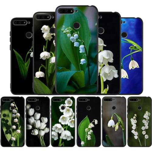 Lily of the Valley Flower black Silicone Phone Case For honor 30 20 Pro 8 8X 9 10 20 Lite Mate 10 20 30 Lite Pro cover