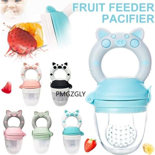 Baby Fruit Feeder Pacifier Food-grade Silicone Teething Toy Soothing Gums Relief Teether Food Feeder for Baby Toddler Nipple